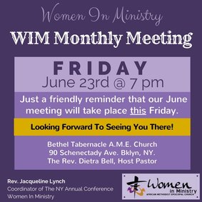 NY AME Women In Ministry Monthly Meeting
